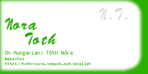nora toth business card