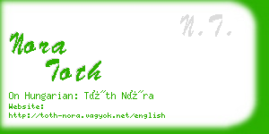 nora toth business card